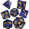 Polyhedral Dice set of 7 Starry Blue Sky