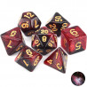 Polyhedral Dice set of 7 Starry Red Sky